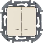 Выключатель 2-кл. Inspiria 10А IP20 250В 10AX с подсветкой/индикацией механизм сл. кость IEK 673631